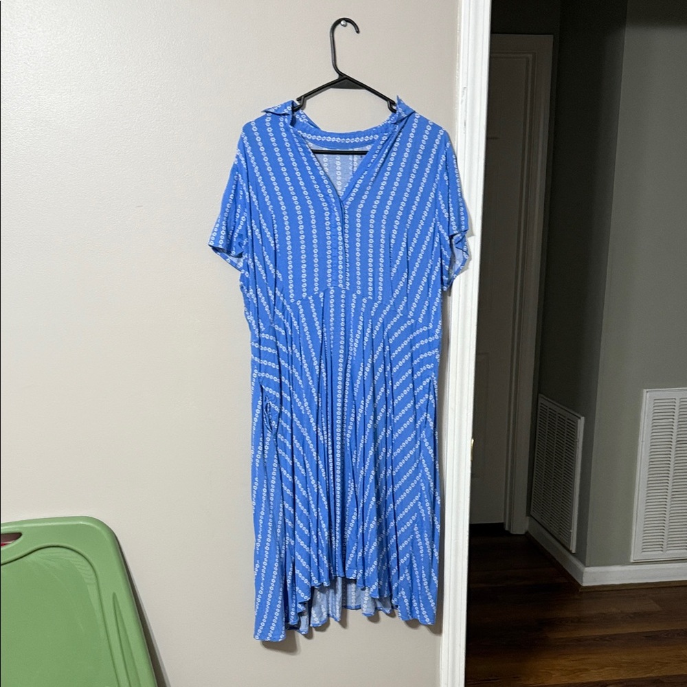 Kohl's Blue Patterned High Low Dress